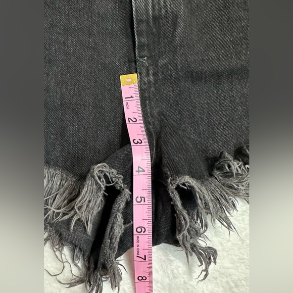 Bundle Summer Topshop Moto KIRI Black and Blue Jean Shorts with Distressed Hem - Picture 10 of 13